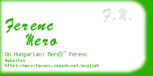 ferenc mero business card